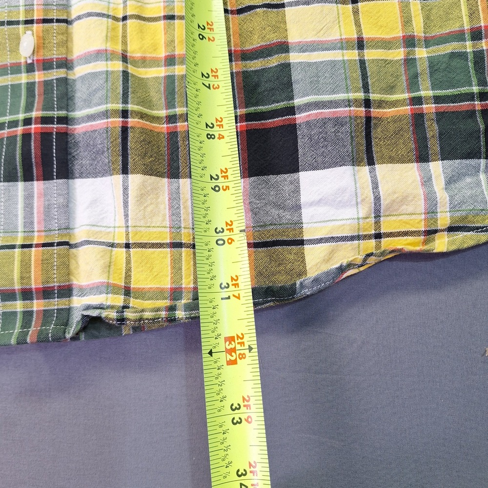 Cinch Mens Plaid Button Down Shirt Yellow Green Long Sleeve MT10621428 Large - Picture 5 of 9